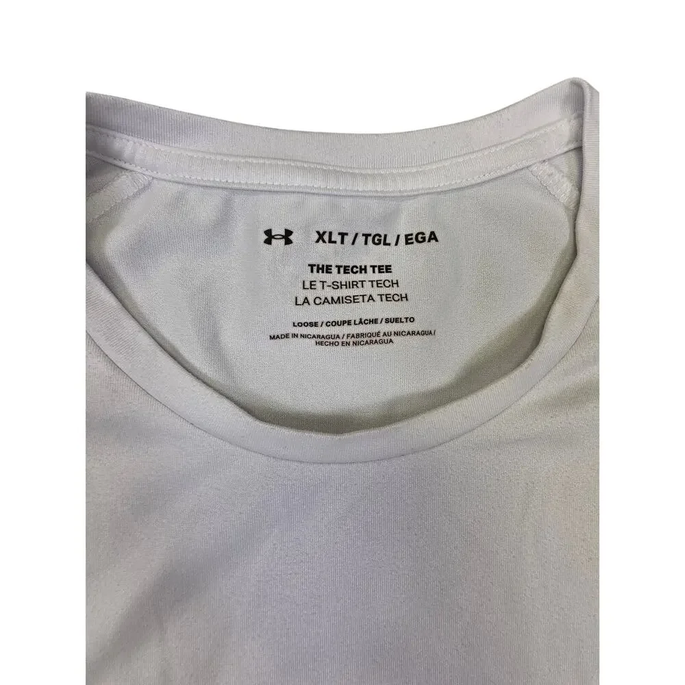 Under Armour Men's White Tech Tee Short Sleeve T-Shirt Loose Fit Size XLT